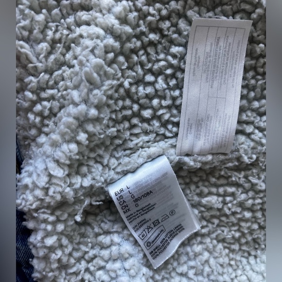 H & M Fur Lined Trucker Jacket L - Picture 4 of 6